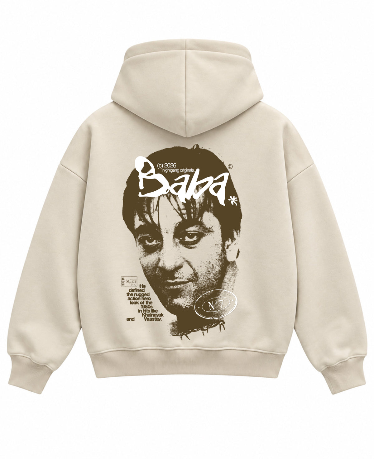 Cream Boxy Hoodie Back Design
