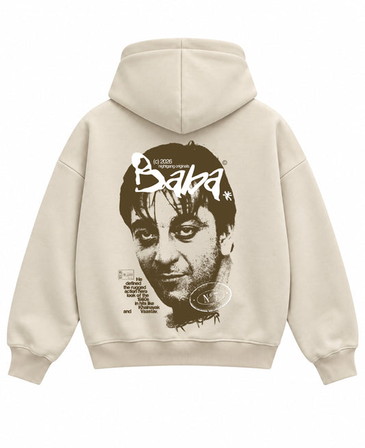 Cream Boxy Hoodie Back Design