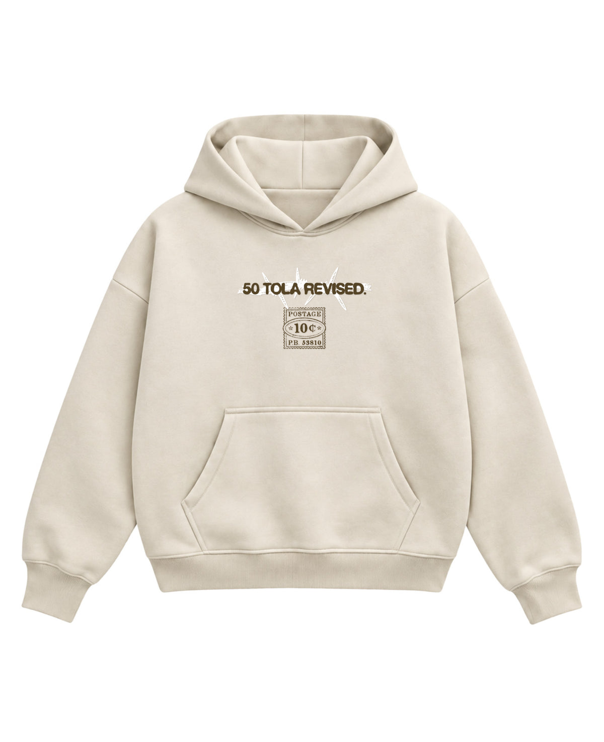 Cream Boxy Hoodie Front Design