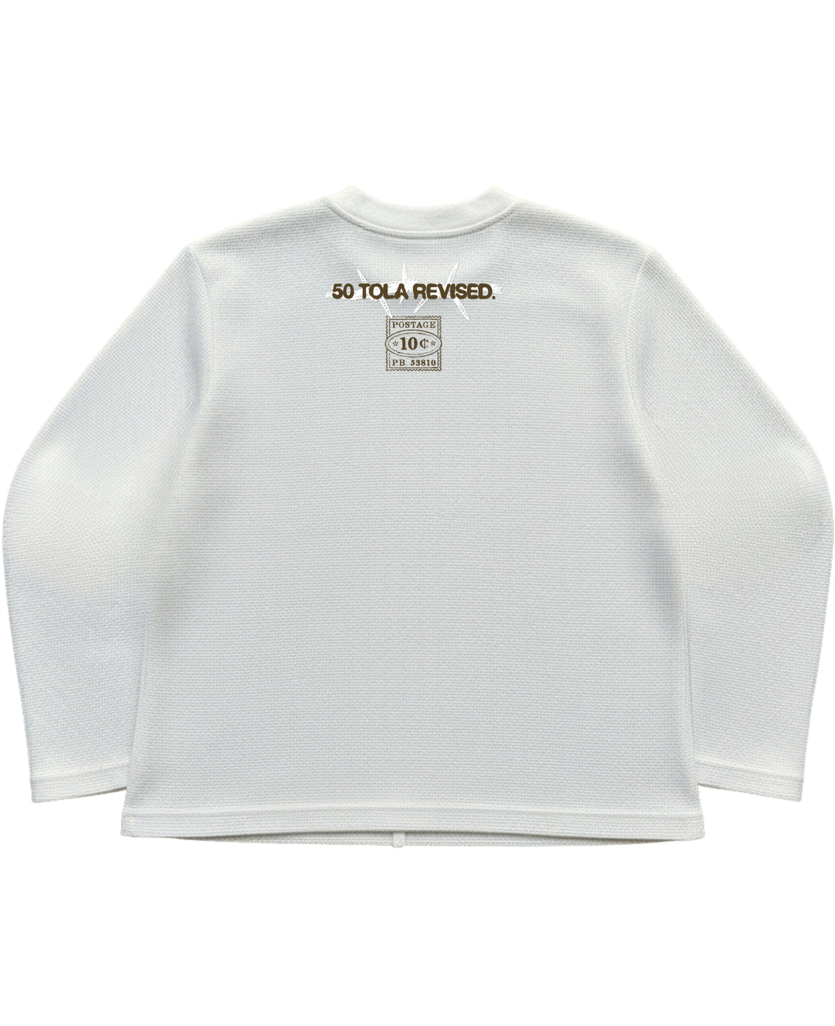 Off-white waffle knit oversized full-sleeve Back Design
