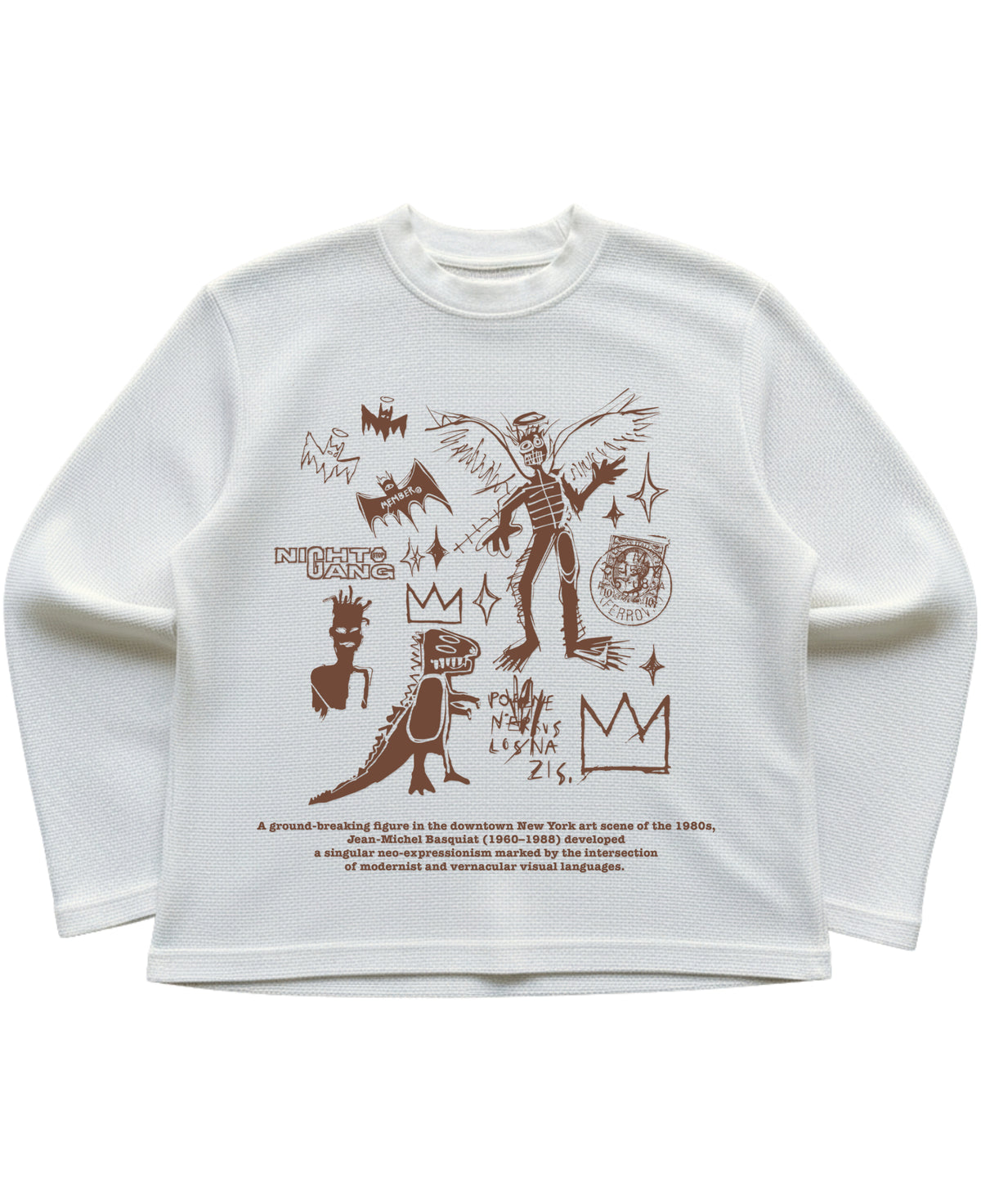 Off-white waffle knit oversized full-sleeve Front Design