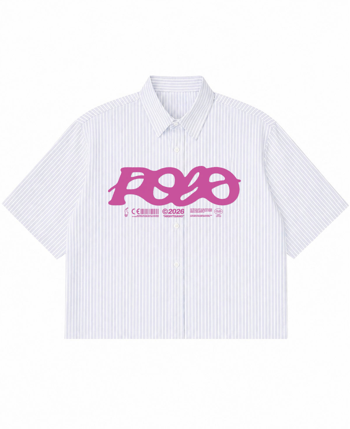 Blue Striped Oxford Boxy Shirt Front Design