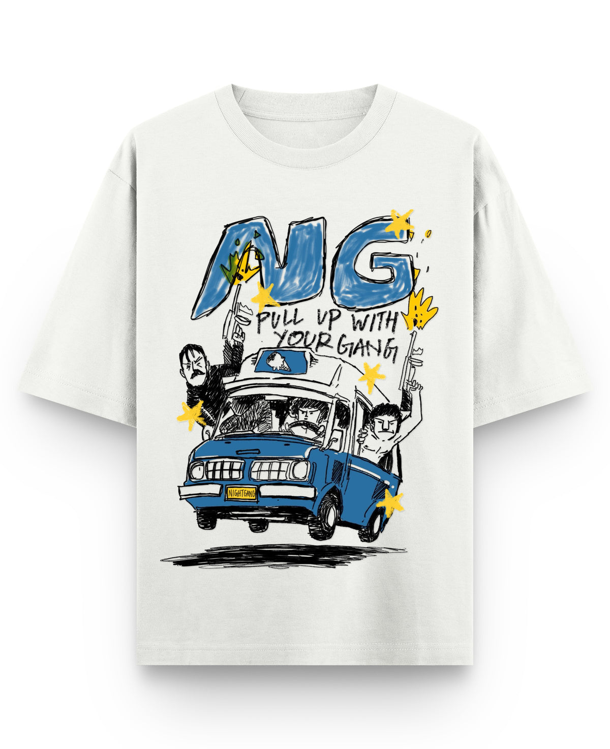 Off White Oversized T-shirt Front Design