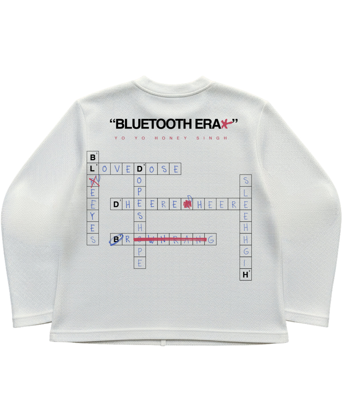 Off-white waffle knit oversized full-sleeve Back Design
