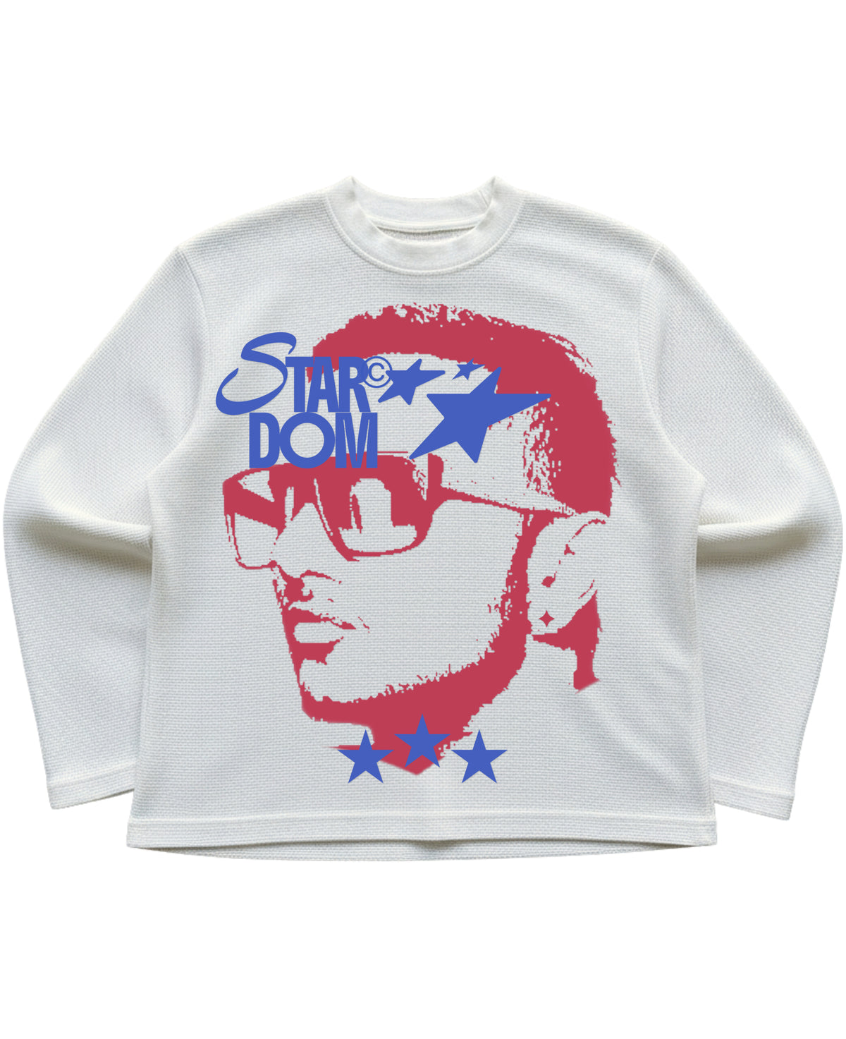 Off-white waffle knit oversized full-sleeve Front Design